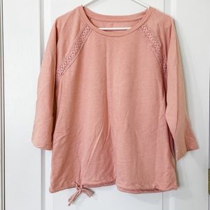 St Johns Bay Active 3/4 sleeve sweater Pink XL